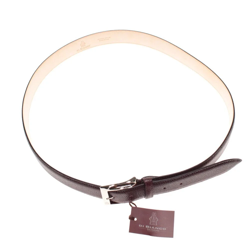 Di Bianco NWT Cut to Size Dress Belt In Dark Red Pebbled Leather One Size